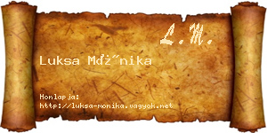 Luksa Mónika névjegykártya