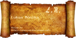 Luksa Mónika névjegykártya